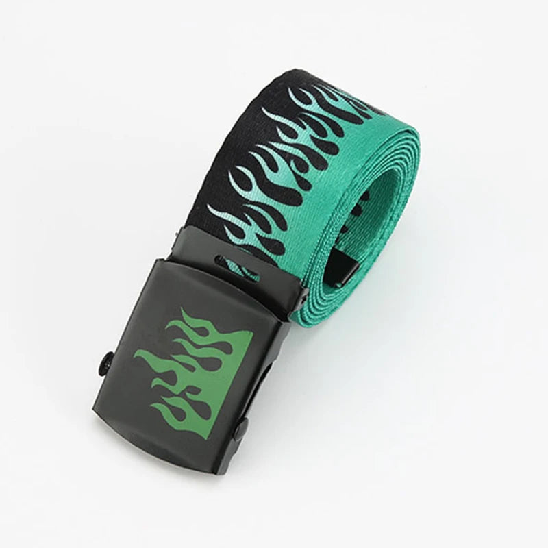 Punk Style Flame Hip-hop Decoration Durable Belt