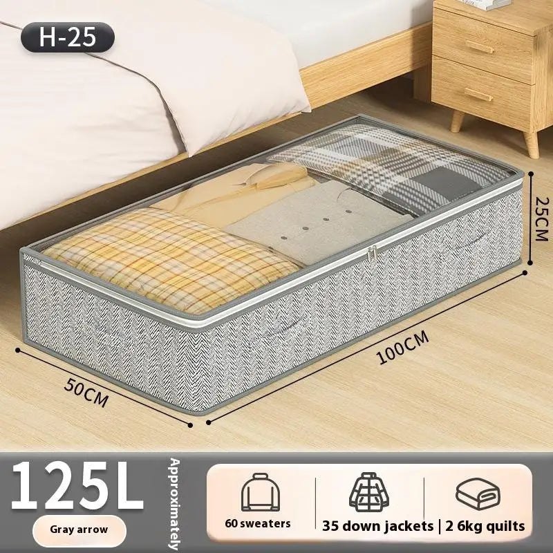 1PC Large Clothes Storage Bag Under Bed Foldable Quilt Clothes Storage Bag Doggy Bag Bedroom Dormitory Organizer Bag