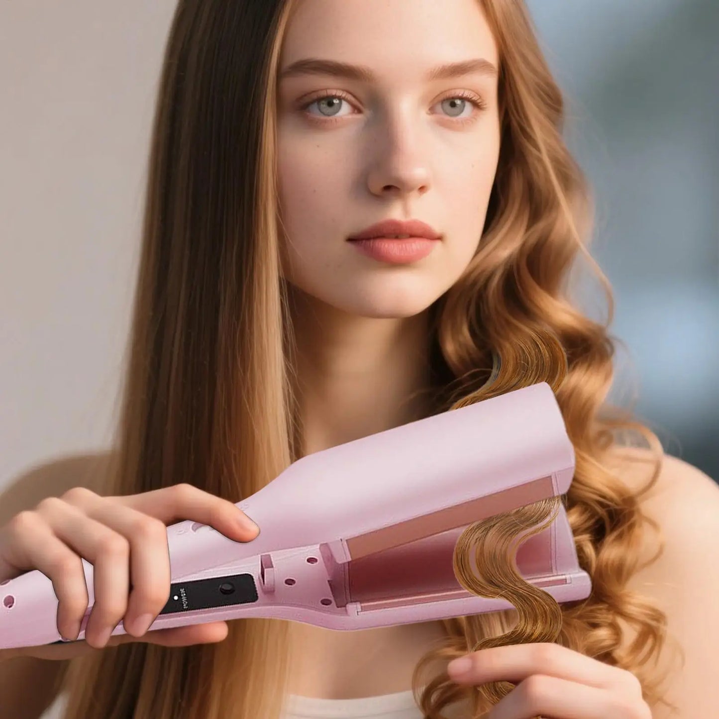 Electric Negative Ion Curling Iron Hair Curler for Women Hairdressing Tool with Adjustable Temperature for Salon Home Travel