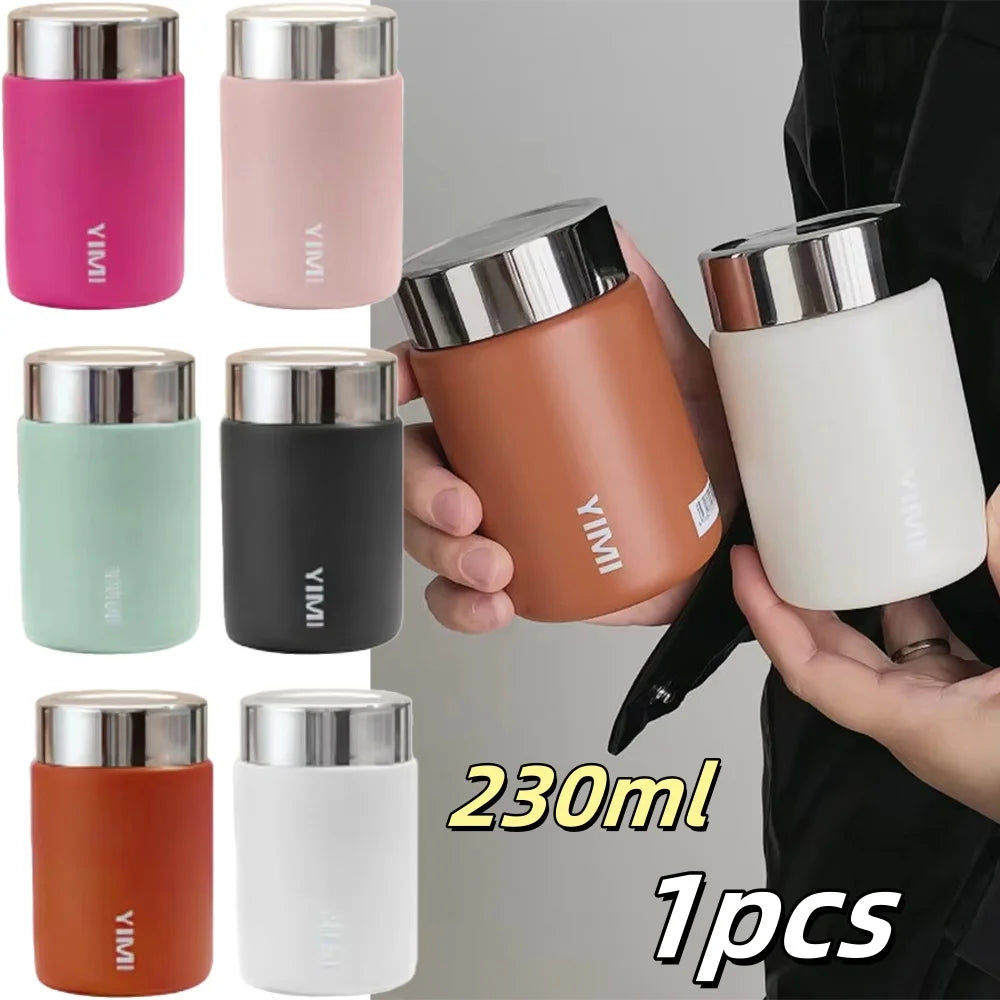 1pcs 230ml Mini Stainless Steel Thermos Mug Compact Cute Portable Pocket Flask Coffee Household Kitchen Thermal Insulation Tools