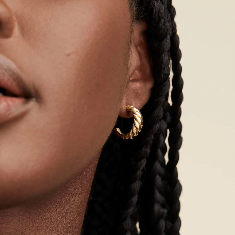 Croissant Curved Hoop Earrings