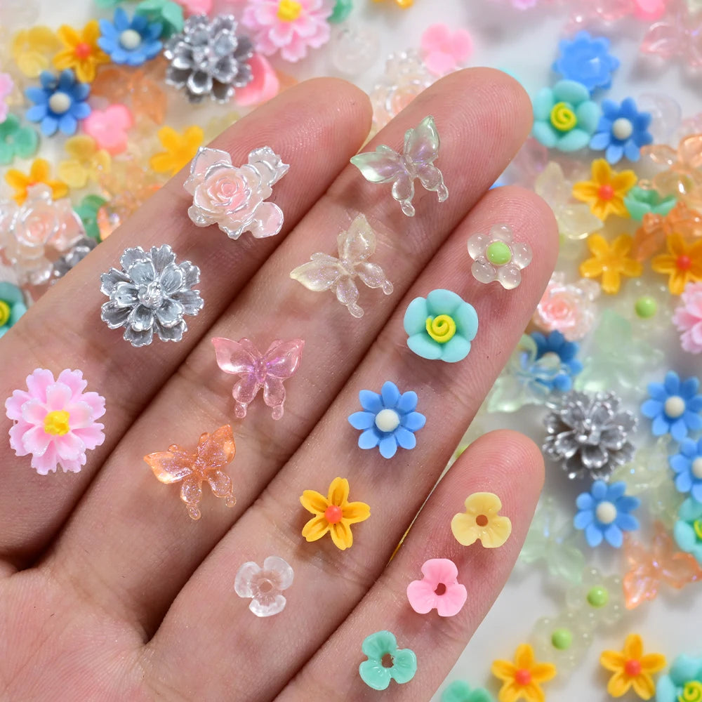 3D Multi-Shapes Flower Butterfly Nail Art
