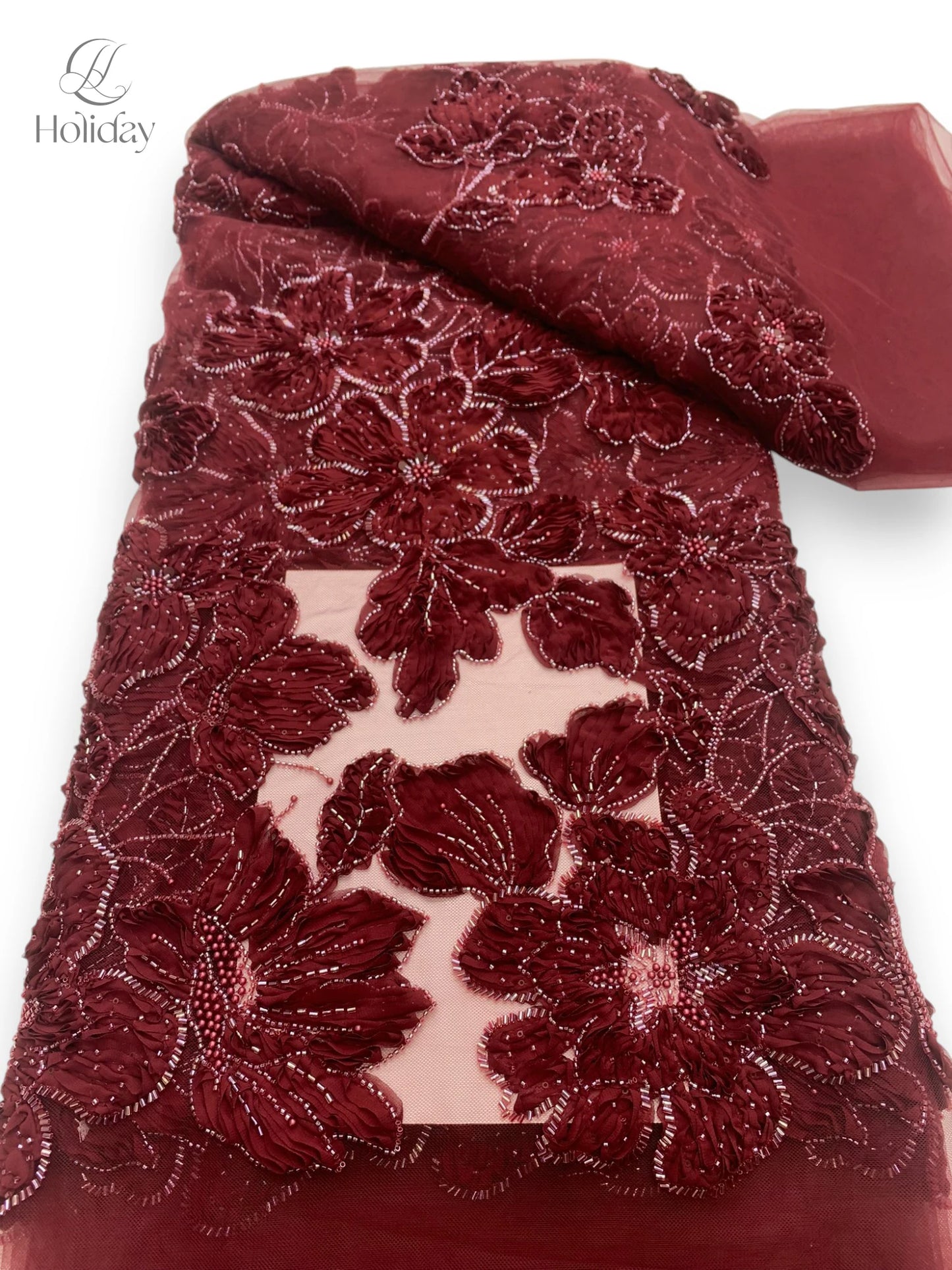 African Chiffon Tulle Lace Fabric French Luxury Sequins Beads Mesh Lace Fabric Nigerian For Woman Evening Clothes Dresses