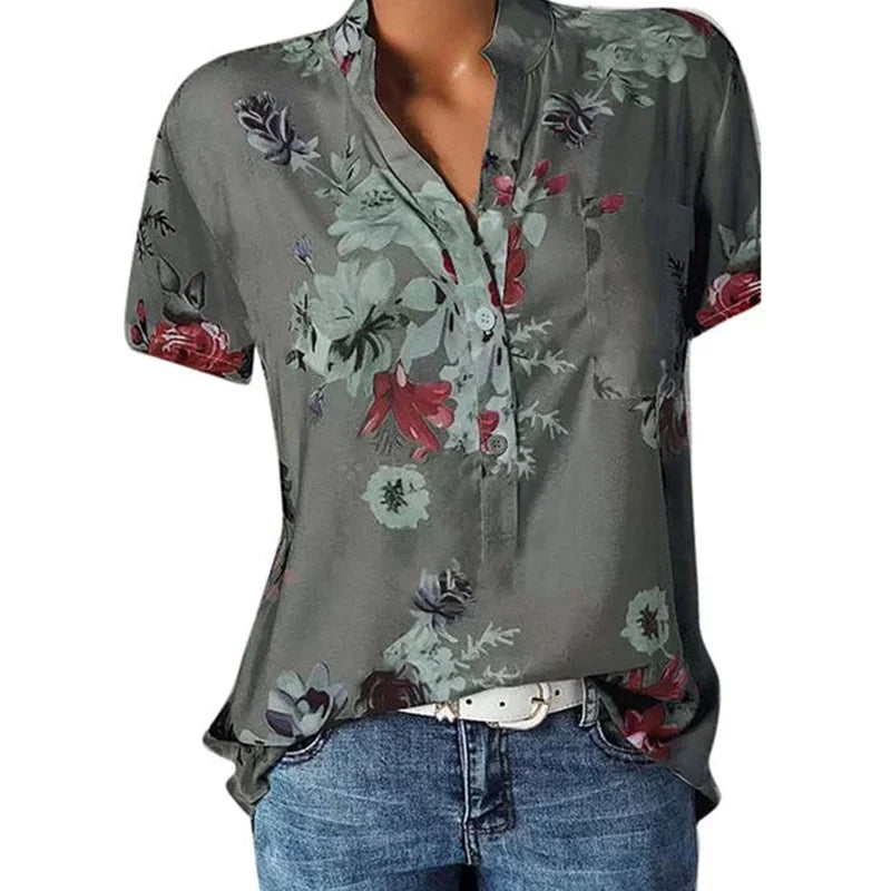 Elegant women's printed casual shirt