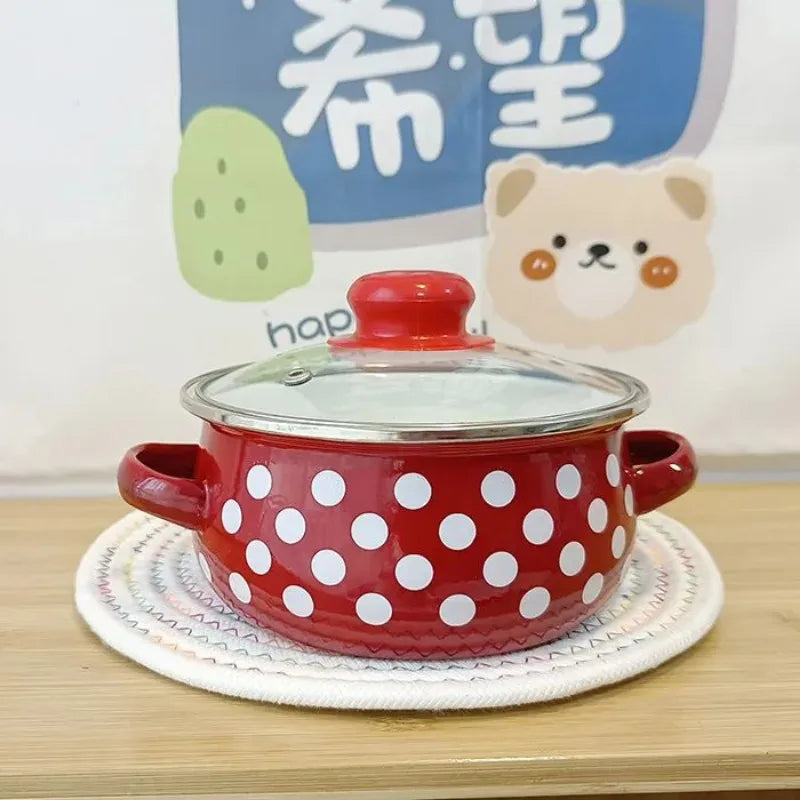 Kitchen Cookware Enameled Enamel Pots and Pans Baby Complementary Bowl Tableware Soup Pots and Pans Open-flame Induction Cooker