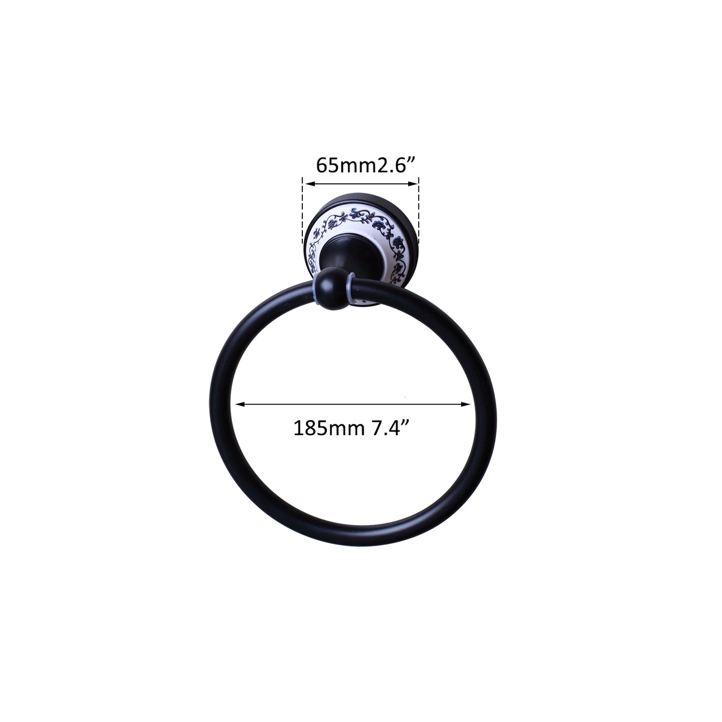 JIENI Wall Mounted Matte Black Washroom Bathroom Accessories Towel Ring Rack Paper Holder Toilet Brush Holder Frosted Glass Cup