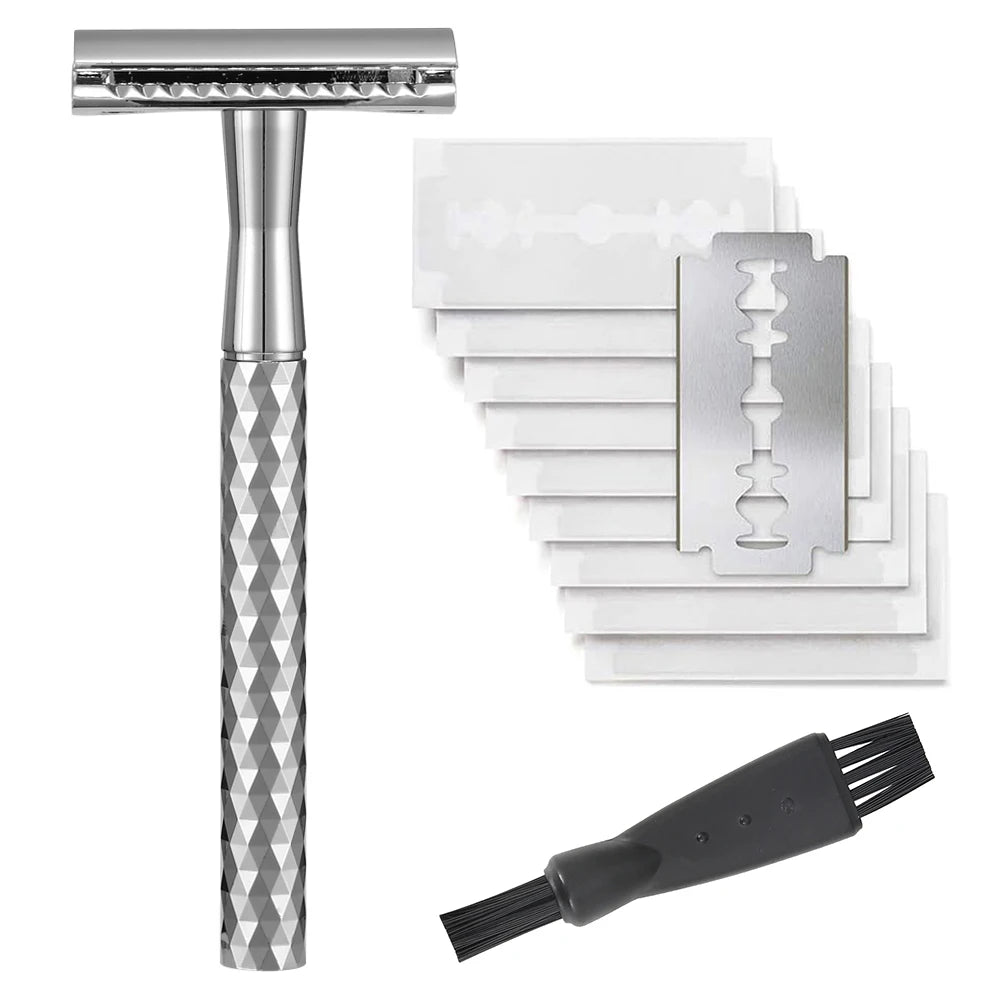 Safety Razor with Stainless Steel Handle