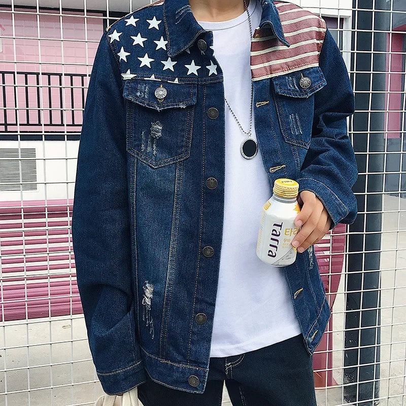 Men's Trendy Denim Korean Style Unique Top