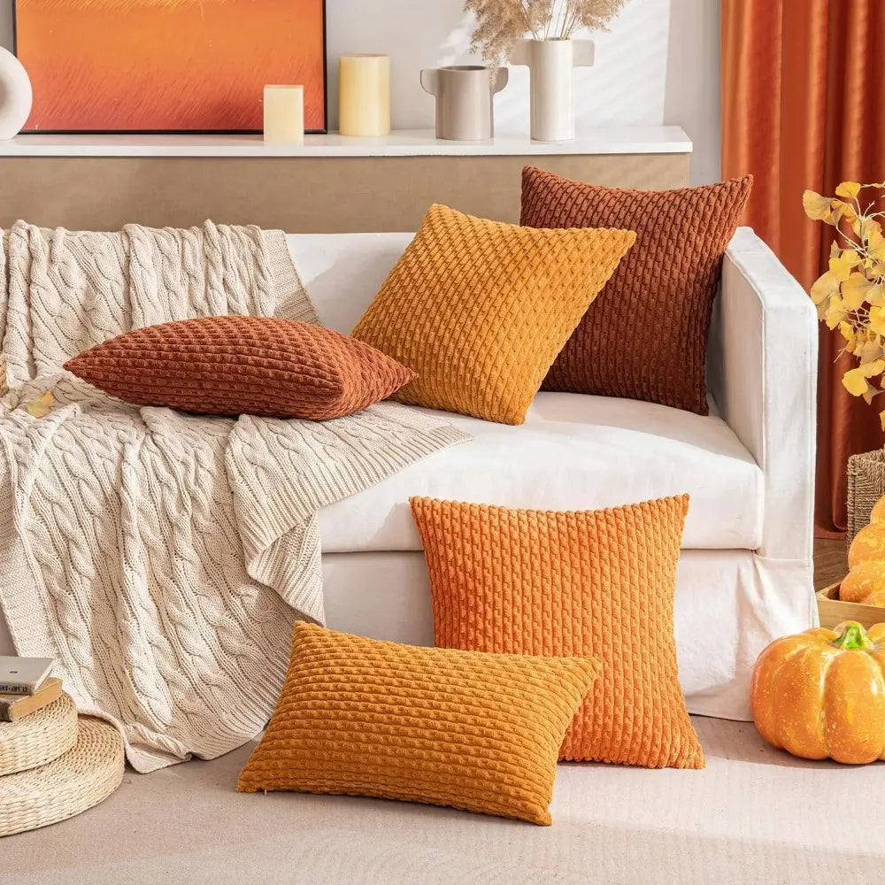 Soft Striped Fall Pillow