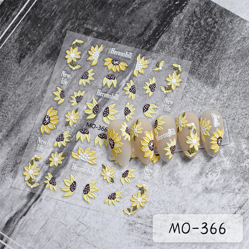 3 D White Bow knot Flower Nail Art Sticker