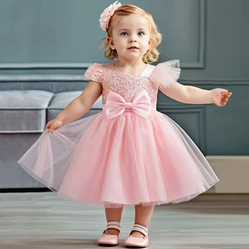 Princess Sequins Baptism Luxury Dress