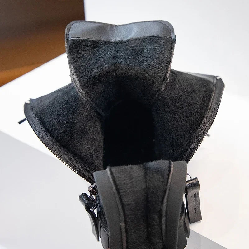 Fashion Warm Double Zipper Anti-skid Boots