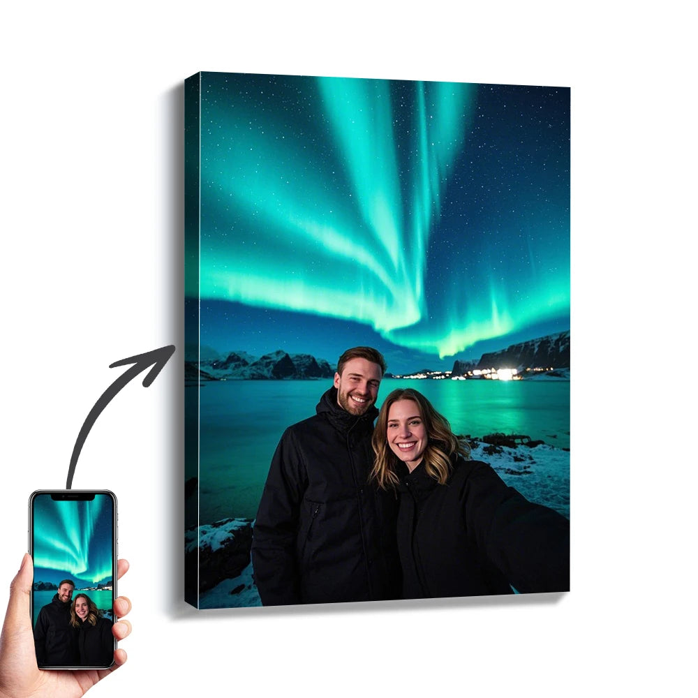 1 Pc Custom Photos with DIY Wood Frame or frameless poster,Custom Wedding Photo,idea gift,Personalized Canvas Painting