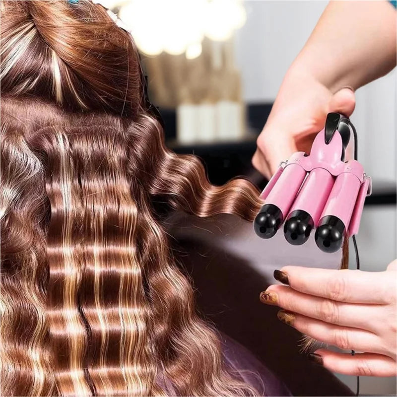IRUIBEAUTY Professional Hair Curling Iron Ceramic Triple Barrel Hair Curler Irons Hair Styler Hair Waver Styling Tools