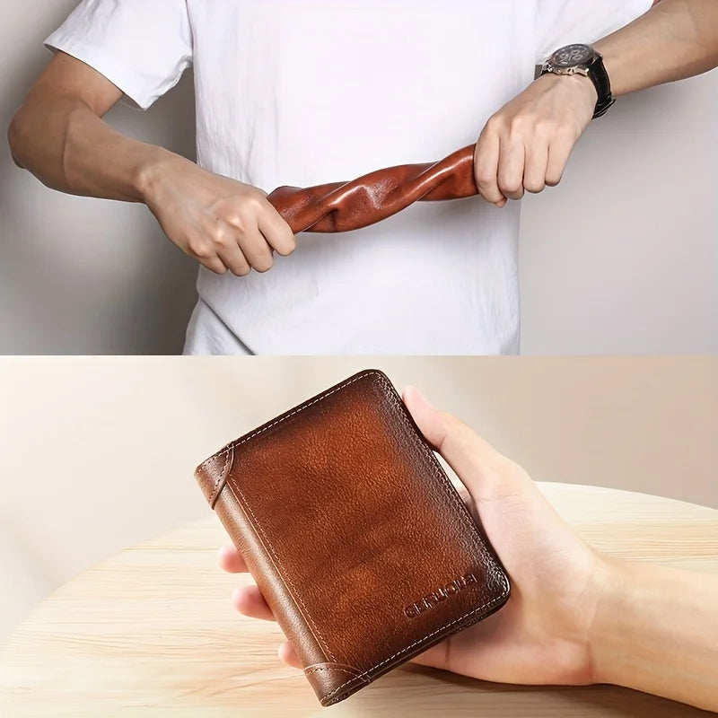 Slim Shielded Genuine Leather Wallet