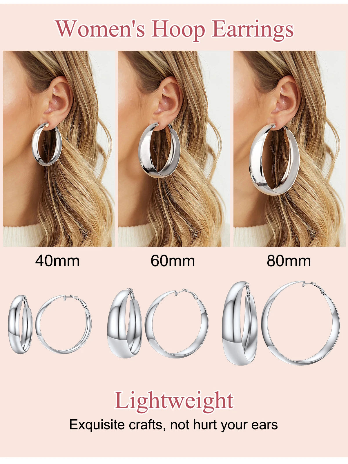 Curve Band Round Hoop Earrings