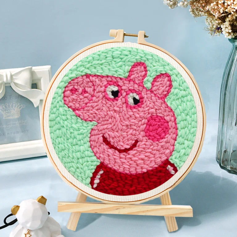 GATYZTORY DIY Animals Embroidery Kit Stitching Punch Needle Craft Pattern Printed Needlework Cross Stitch children Art