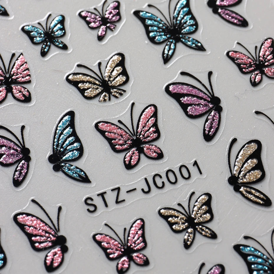 Glitter Butterfly Nail Stickers