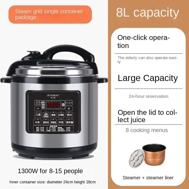 Household and commercial electric pressure cooker. Large capacity. Intelligent reservation. High pressure rice cooker.