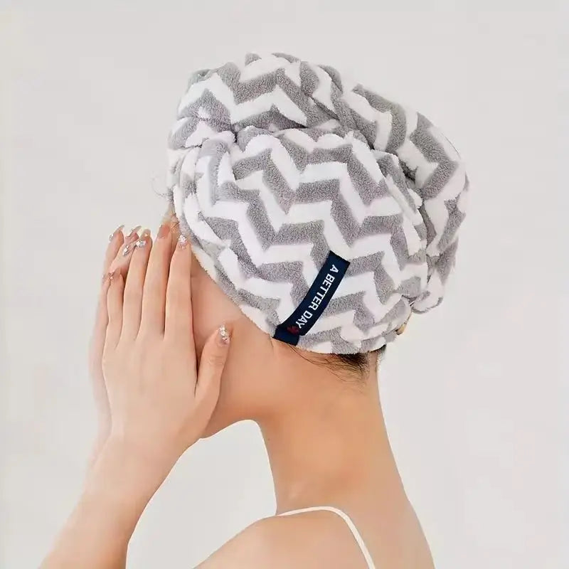 Stripped Microfiber Hair Dry Towel