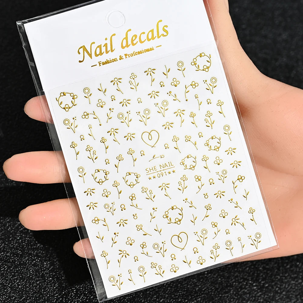 3 D Bronzing Nail Art Sticker