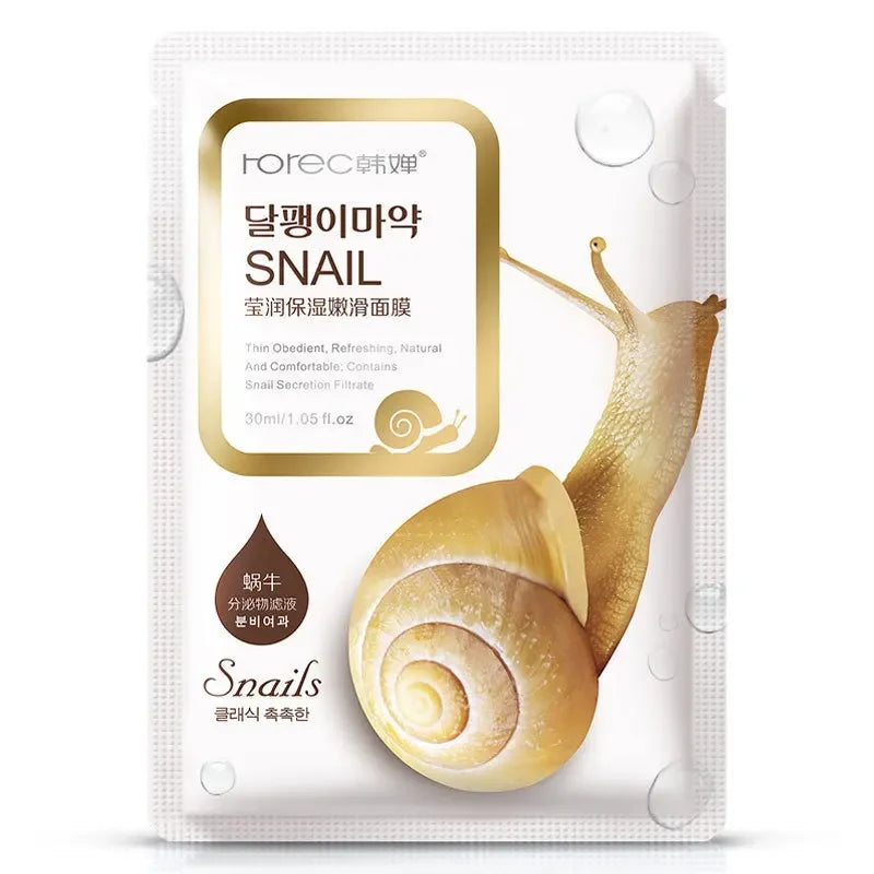 10pcs Snail Moisturizing Face Mask