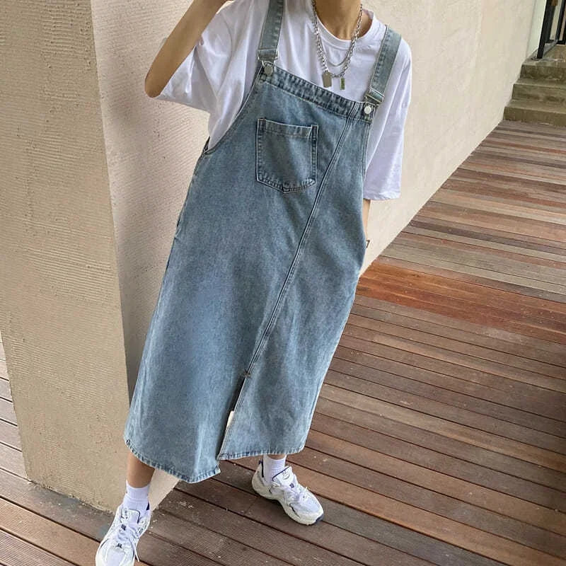 Denim Overall Fashion Female Slip Casual Loose Dress