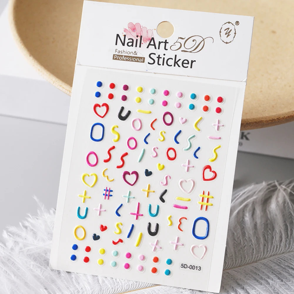 5 D Macron Flower/Fruit Nail Charms Sticker