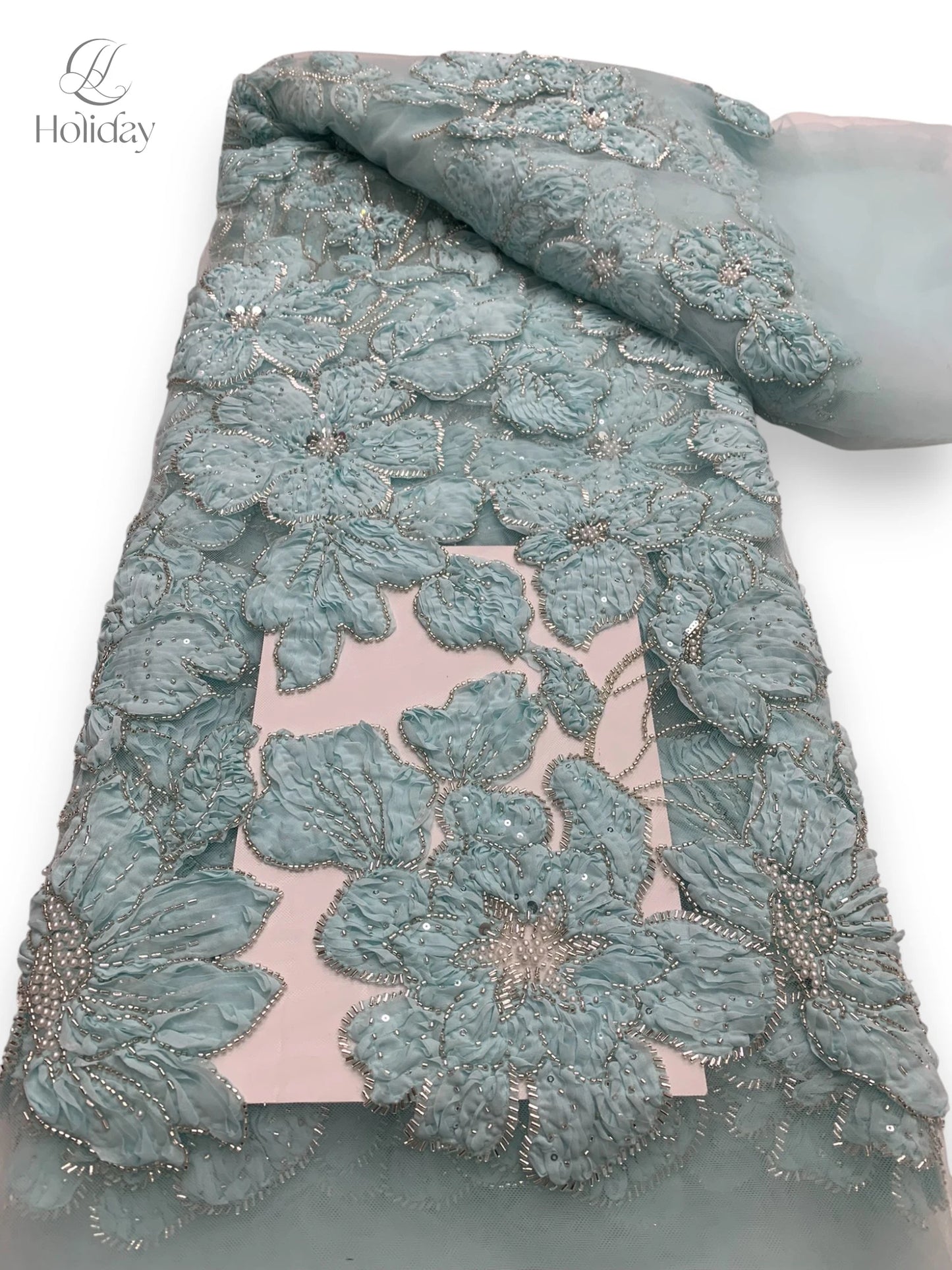 African Chiffon Tulle Lace Fabric French Luxury Sequins Beads Mesh Lace Fabric Nigerian For Woman Evening Clothes Dresses