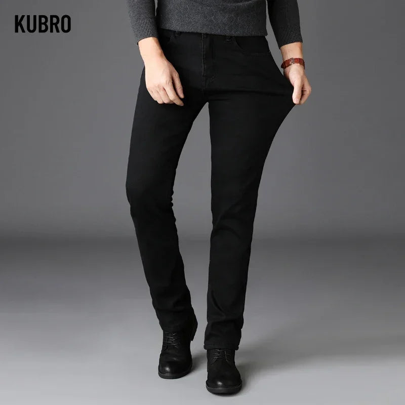 Soft Stretch Black Biker Jeans For Men