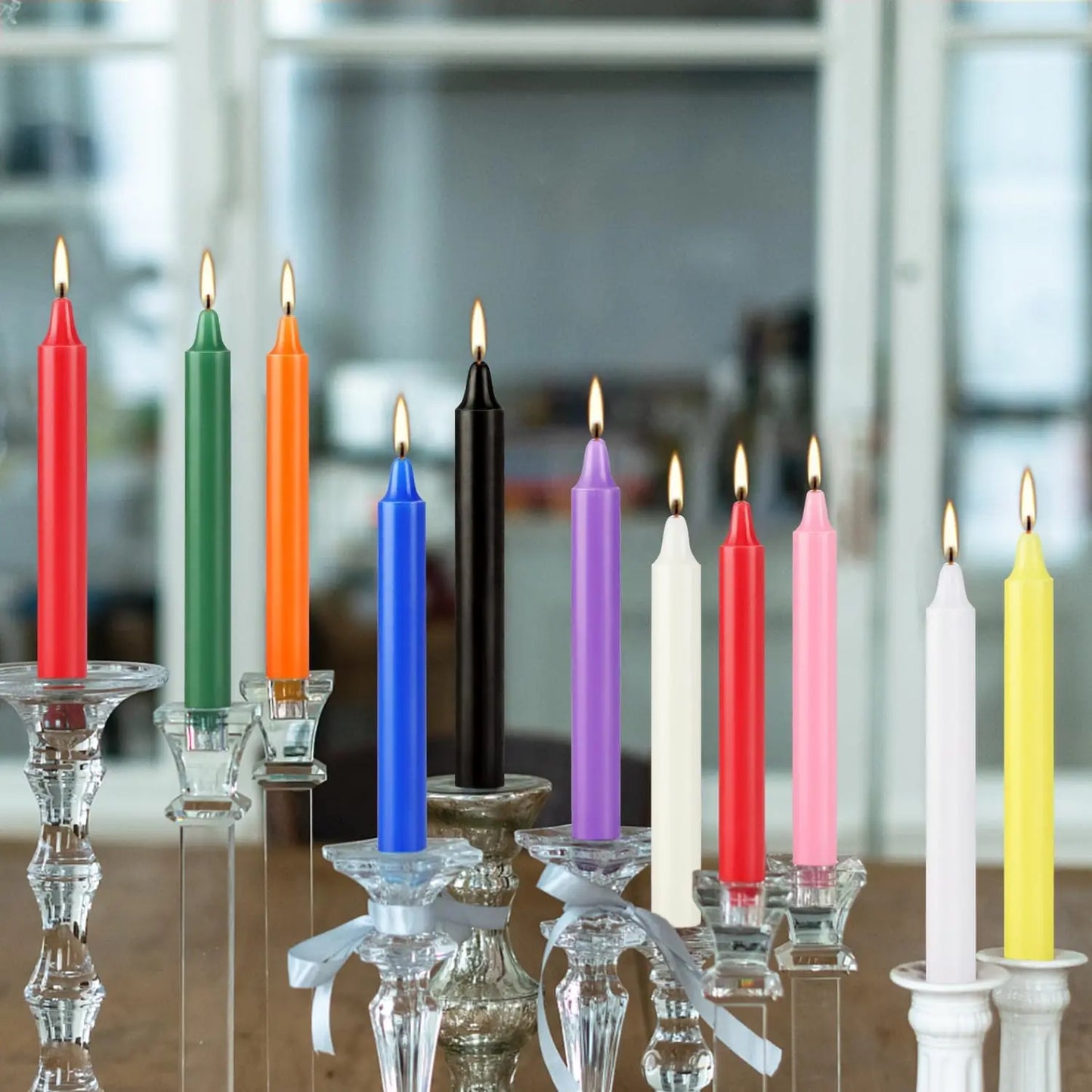 20 Colorfuled Small Waxs, No Drip, Smoke-Free, Scented Candles, Hand-Pulled, High-Quality, Suitable for All Places, and Various Holidays. We Only Uses the Tapered Candles Made of High-Quality Wax, so That the Burning of the C