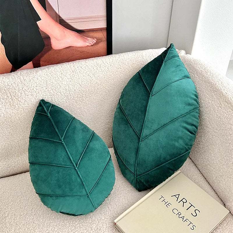 Christmas Green Decorations Leaf Shaped Pillows