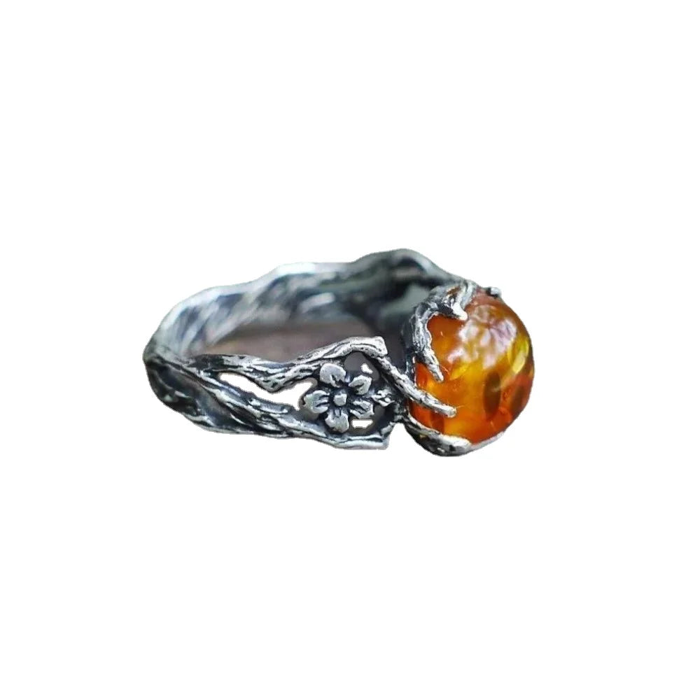 Fashion Trend Amber Stone Women's Ring