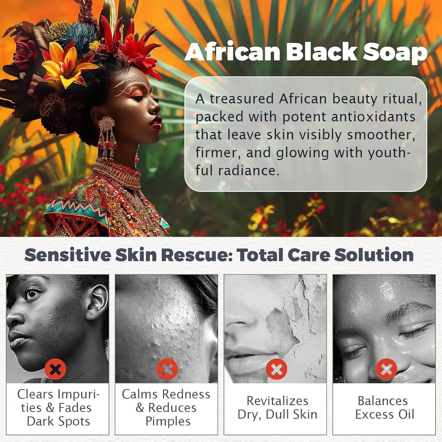 Raw African Black Soap for Oily Skin