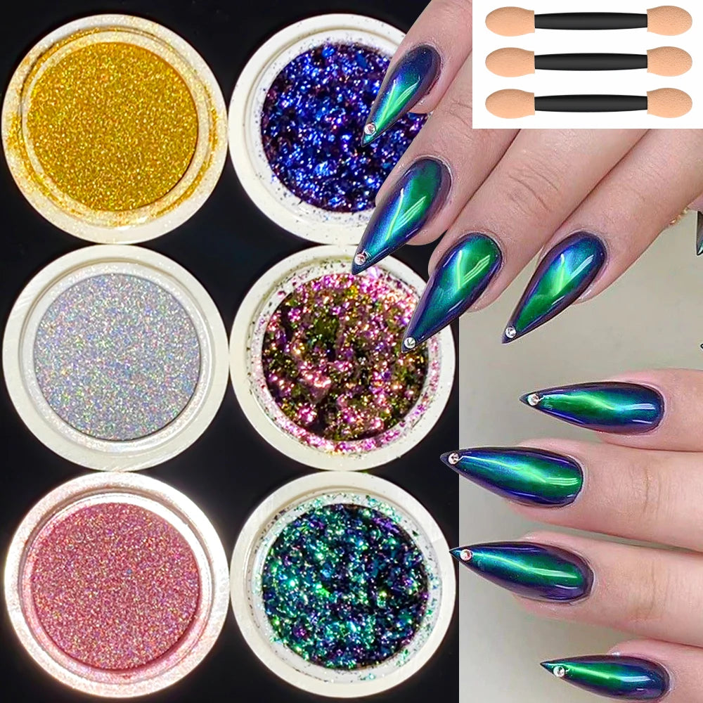 Elegant Mirror Chrome Effect Metallic Dust For Nail