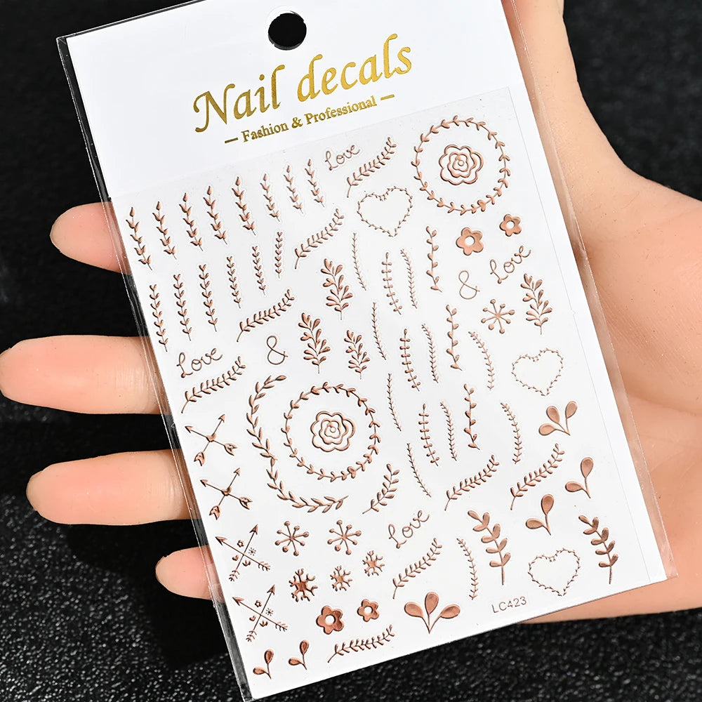 3 D Bronzing Nail Art Sticker