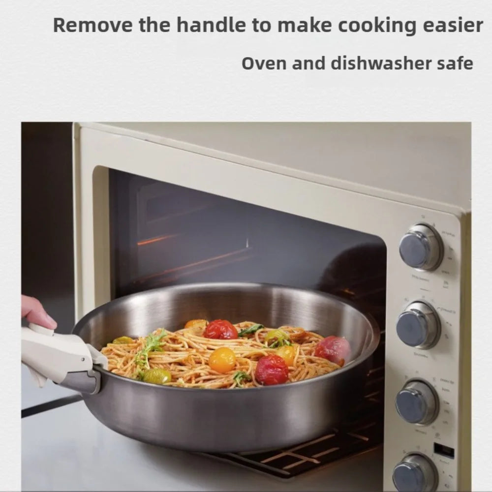 Stainless Steel Cookware Set Pots and Pans Set Detachable Handle 9pcs Induction Kitchen Cookware Sets Dishwasher Oven Safe