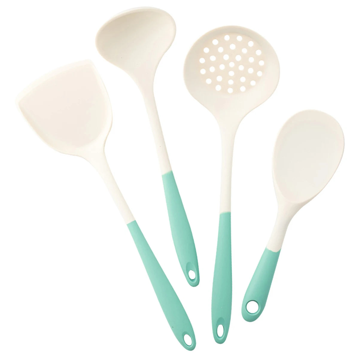 4pcs Silicone Kitchenware Utensils Set Pot Shovel Leaky Spoon Soup Spoon Ladle Cooking Set Party Home Kitchen Tools