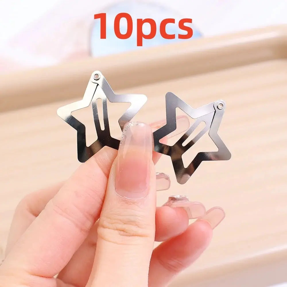 Star Hair Metal Snap Clip Hairpins