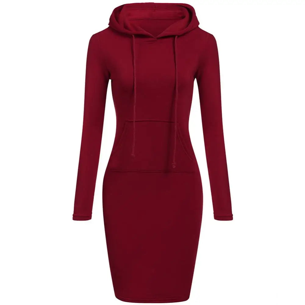 Warm Sweatshirt Long-sleeved lady Dress