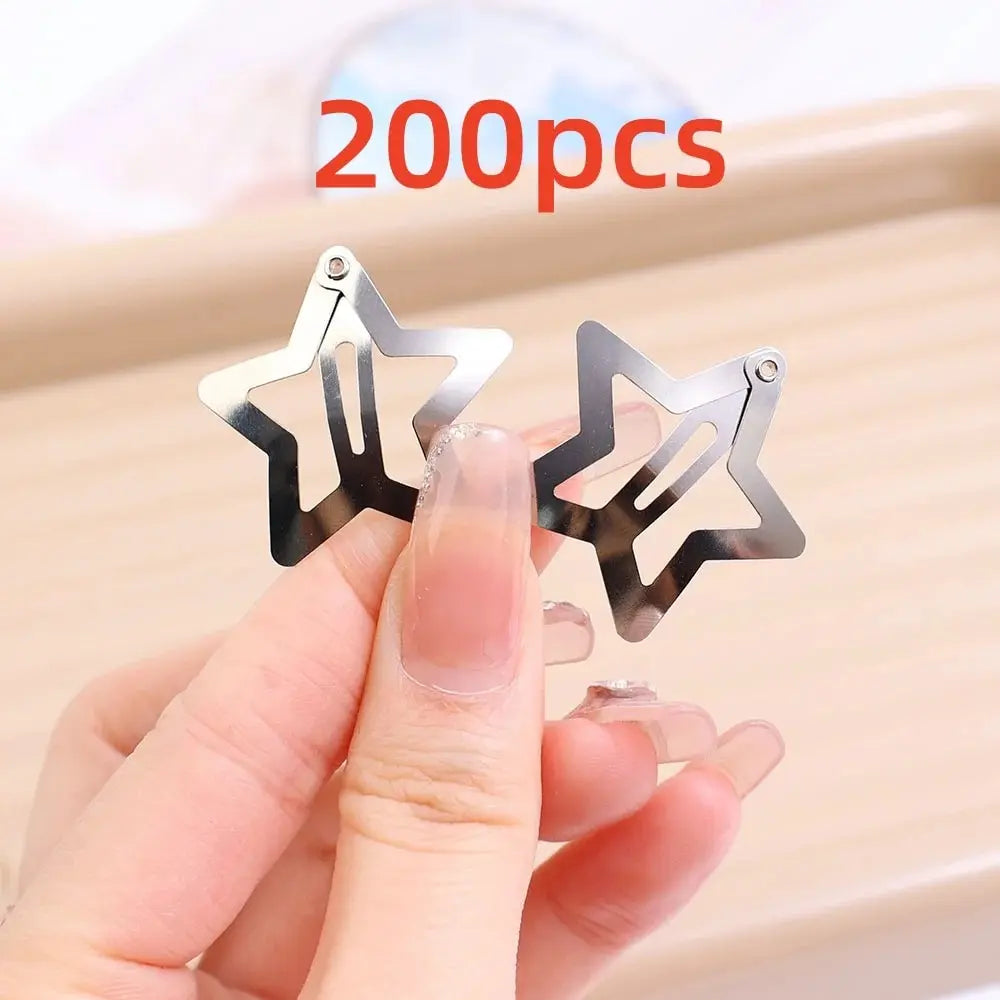 Star Hair Metal Snap Clip Hairpins