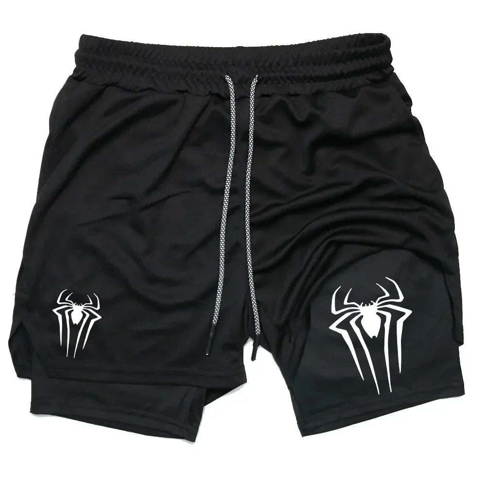 Men Spider Printed GYM Casual Sports Shorts