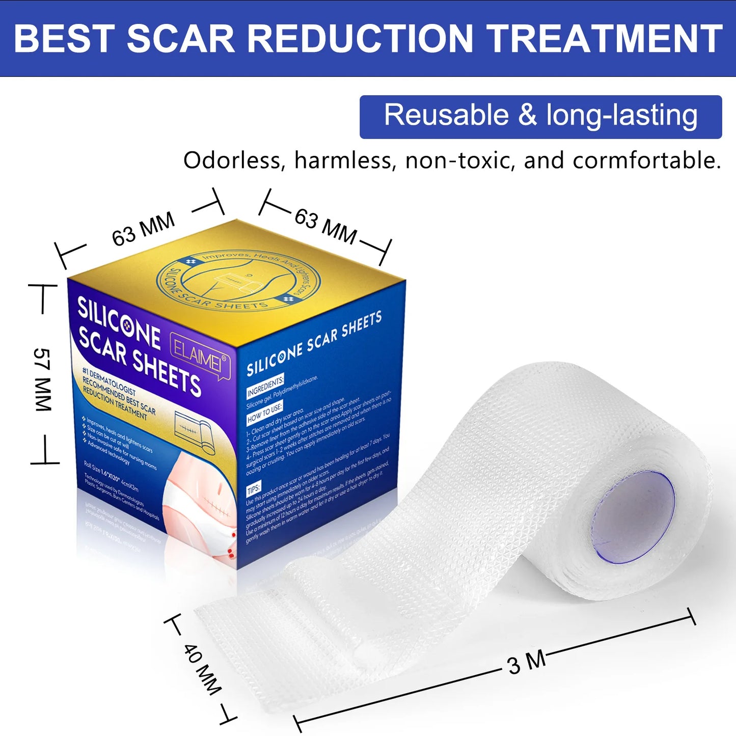 1/2Rolls Invisible Silicone Scar Sheets