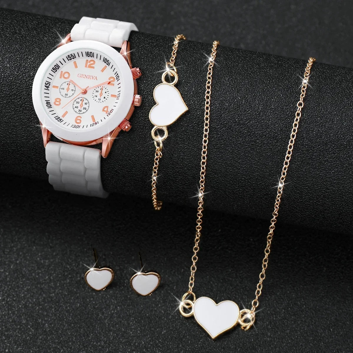 Fashion Watches Heart Jewelry Set