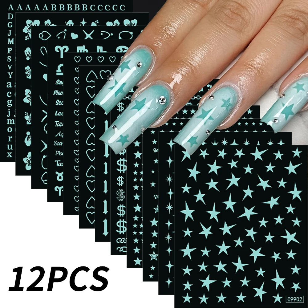 12 sheet Cartoon Stitch Angel Nail Stickers