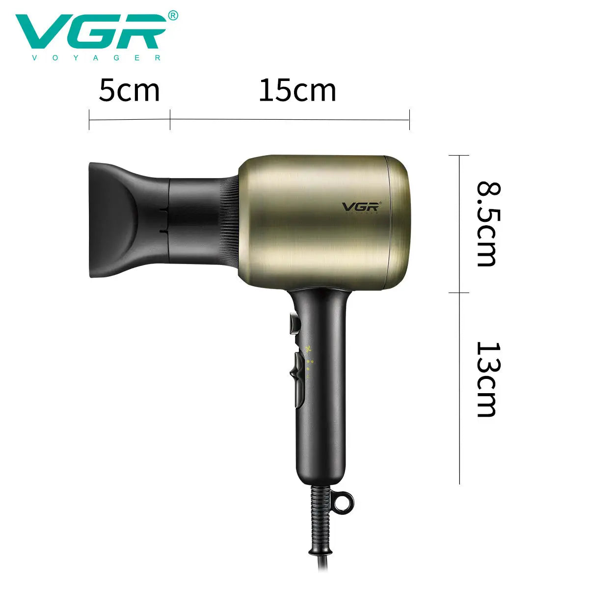 VGR professional hair dryer does not damage hair, strong wind speed dry 1800-2200W hair salon home styling air duct V-453