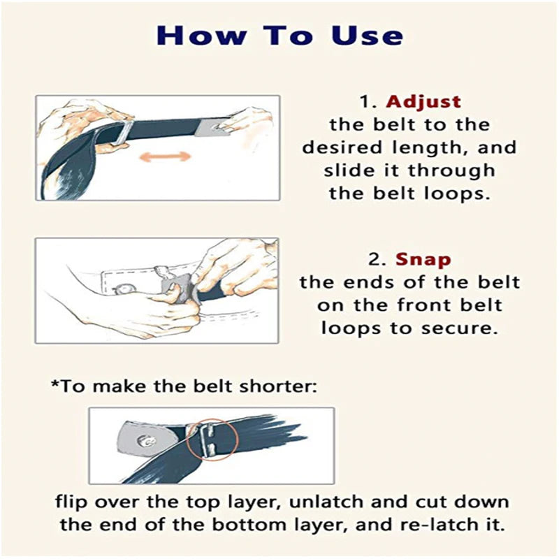 Elastic Jeans Without Buckle Adjustable fashion Belts