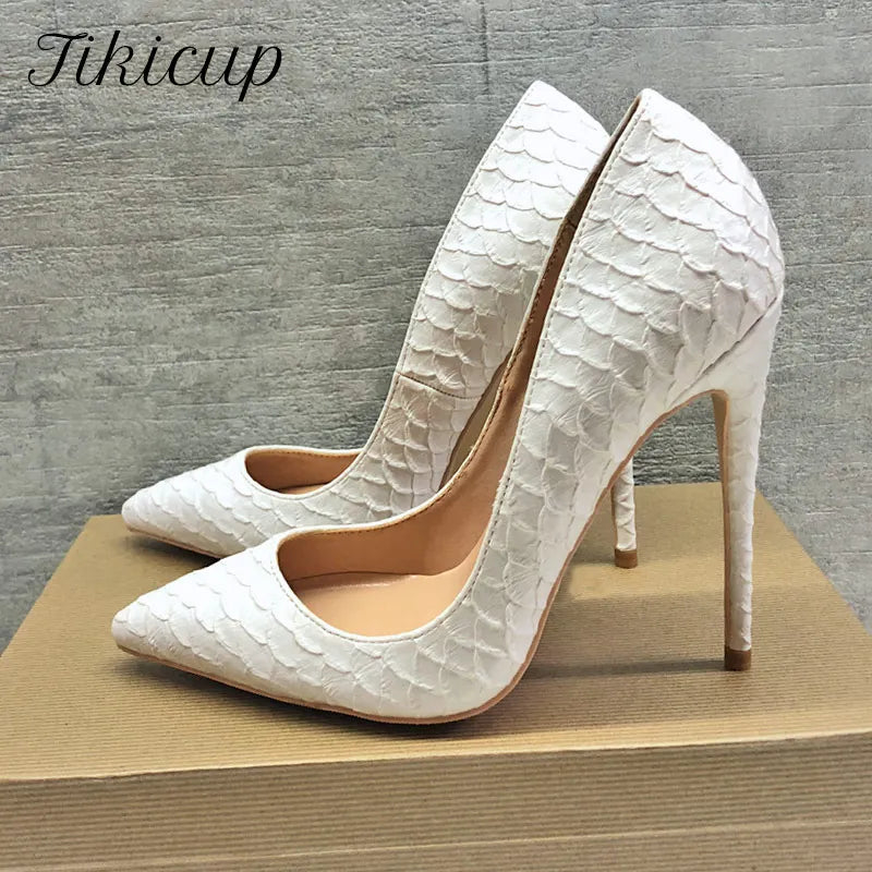 Crocodile-Effect Women Sexy Pattern Stiletto High Heels