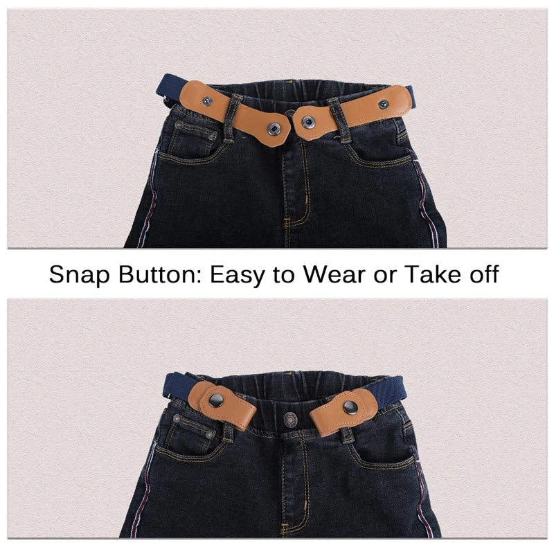 Elastic Jeans Belt Without Buckle Kids