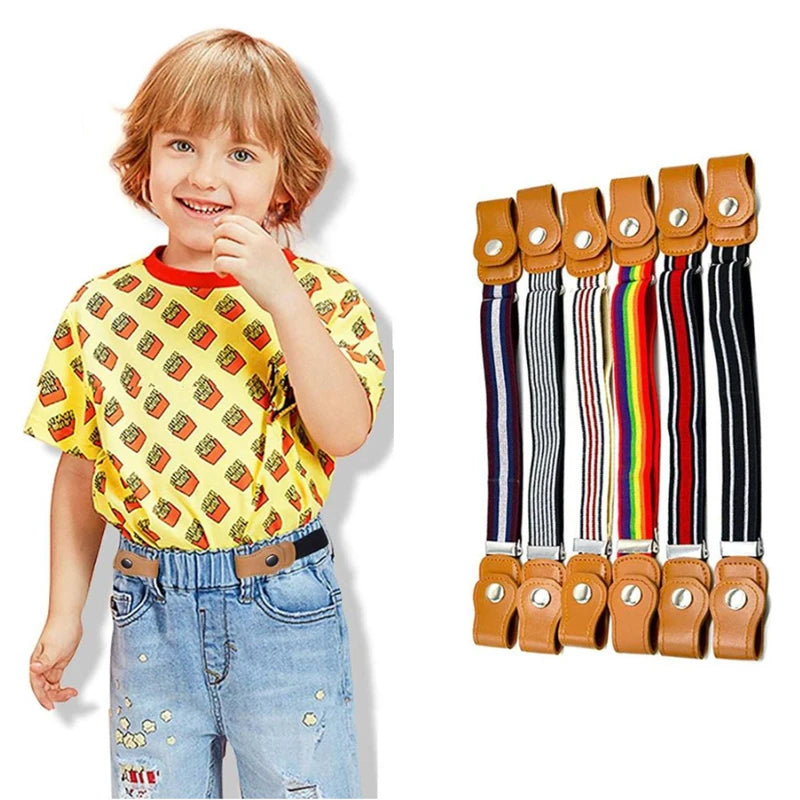 Elastic Jeans Belt Without Buckle Kids